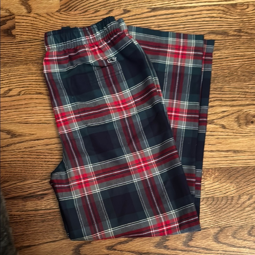 Vineyard Vines Plaid Kids Pajama Pants - Red and Blue